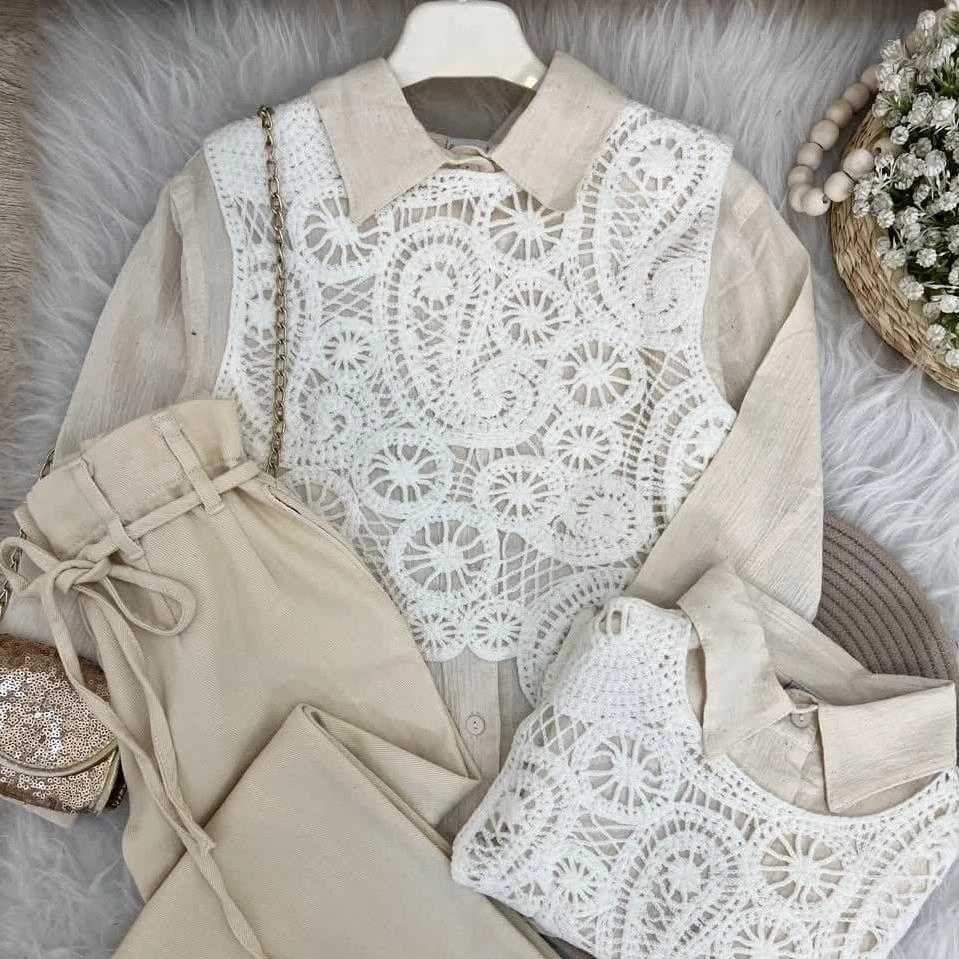 سه تیکه مجلسی ترک شومیز موسلین و شلوار کتان و رویه قلاب بافی ترک 5-9سال کد10394 bc3d2dc7-9844-431f-8a6b-cba8749e2a71.jpg