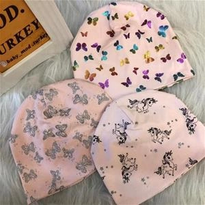 کلاه شاین نخ پنبه دولایه دخترانه ترک  کد 2227