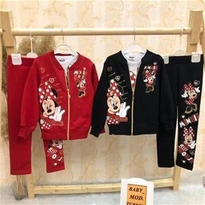 سه تیکه سویشرت بلوز و شلوار میکی دخترانه ترک کد 1488