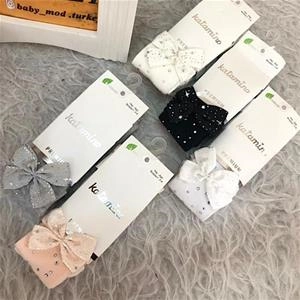 جوراب شلواری ضخیم پاپیون دار نگین دخترانه ترک کد 2137