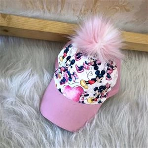 کلاه نقابدار میکی صورتی دخترانه کد 2176