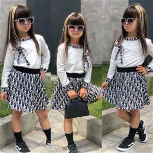 دو تیکه بلوز و دامن دیور دخترانه ترک کد 1529