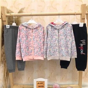 سویشرت شلوار تک شاخ دخترانه ترک کد 2552