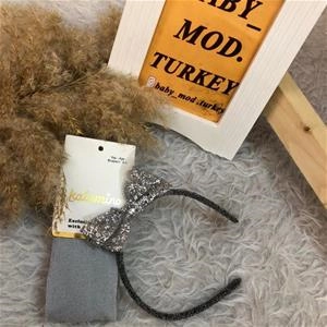 جوراب شلواری طوسی لمه و تل دخترانه ترک کد 40