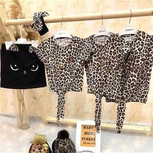 سه تیکه پلنگی زرکوب گره ای دخترانه ترک کد 1272