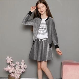سه تیکه سویشرت بلوز و دامن چنل دخترانه ترک کد 1605