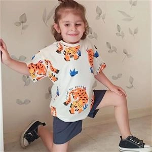 دو تیکه تیشرت شلوارک پلنگ مارک زارا پسرانه ترک کد 3373