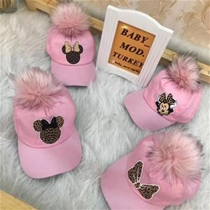 کلاه میکی نقابدار صورتی دخترانه کد 2554