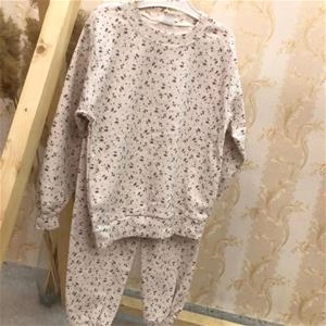 بلوز شلوار نخ پنبه ریز گل دخترانه ترک کد 1465