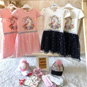 پیراهن تک شاخ گلدار دخترانه ترک کد 1036