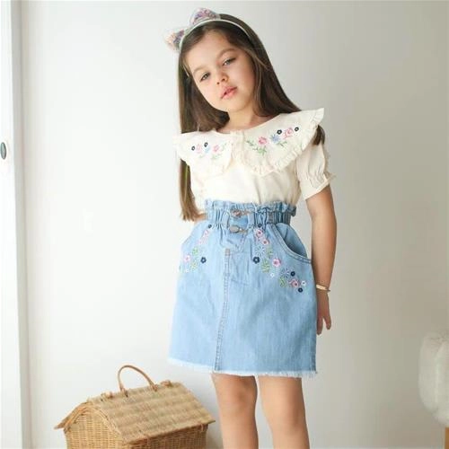 دوتیکه یقه گلدار و دامن لی مجلسی ترک کد 18138