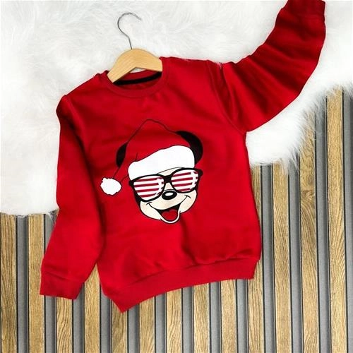 بلوز دورس کرکدار میکی قرمز پسرانه ترک کد 3964