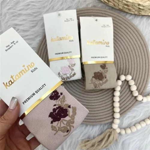 جوراب شلواری طرح گل 7-10سال  ترک کد 6207