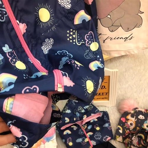 بارانی استر دار رنگین کمان دخترانه ترک کد 1423