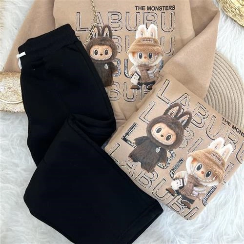 ست دو تیکه کرکدار لبوبو نگین دار ترک کد 18456