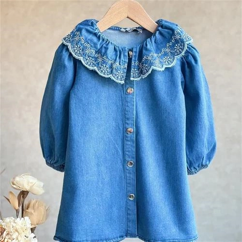 پیراهن  زارا جین یقه دانتل ترک کد 5654