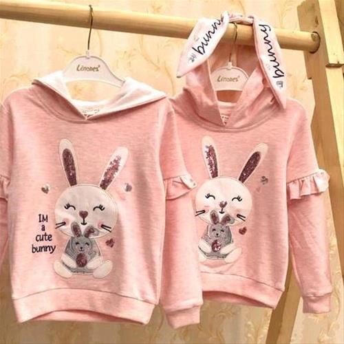 هودی ضخیم پولکی طرح خرگوش دخترانه ترک کد 1872