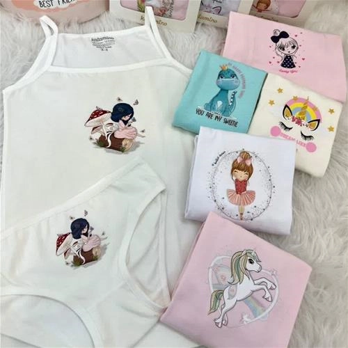 دو تیکه ست زیر در طرح های مختلف دخترانه ترک کد 5500