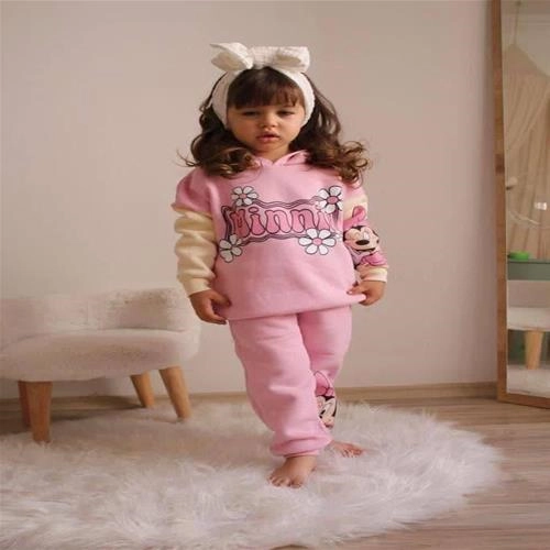 دو تیکه هودی شلوار کرکدار میکی minnie دخترانه ترک کد 5218