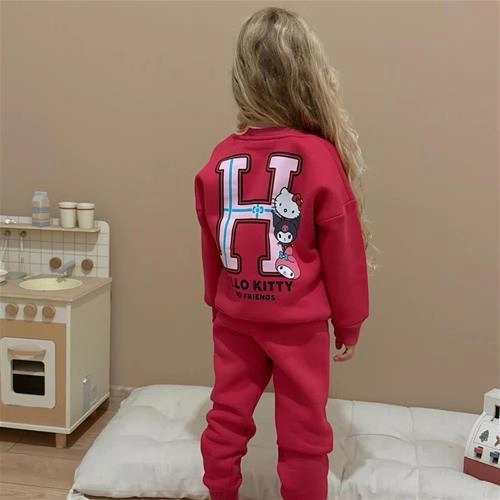 ست دوتیکه کرکدار هلو کیتی  پشت و رو طرحدار ترک کد 18656