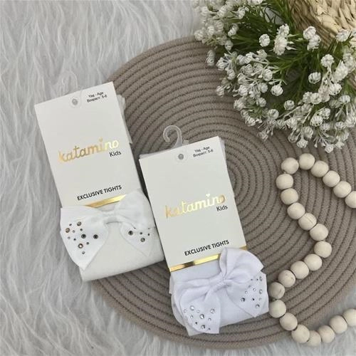 جوراب شواری پاپیون نگین دار ترک 5-10سال کد 6333