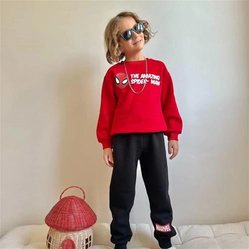 ست دو تیکه کرکدار پشت طرحدار اسپایدرمن ترک کد 18731