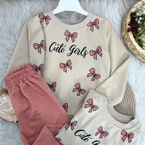 ست دوتیکه دو نخ دورس شلوار طرح پاپیون ترک کد 18761