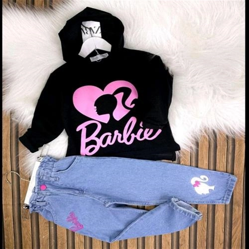 دوتیکه هودی شلوارجین باربی چهار رنگ زارا ترک کد 5155