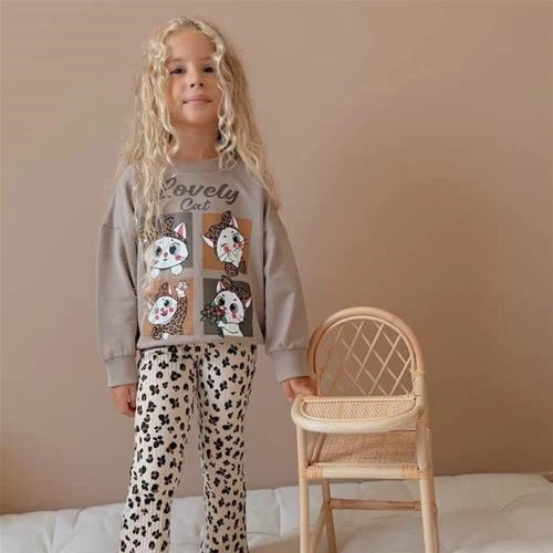 تکرار دوتیکه دورس شلوار پلنگی گربه ترک کد 18325