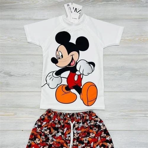 دوتیکه مایو و شلوارک مایو داخل توردار زارا ترک 3-10سال کد 6049