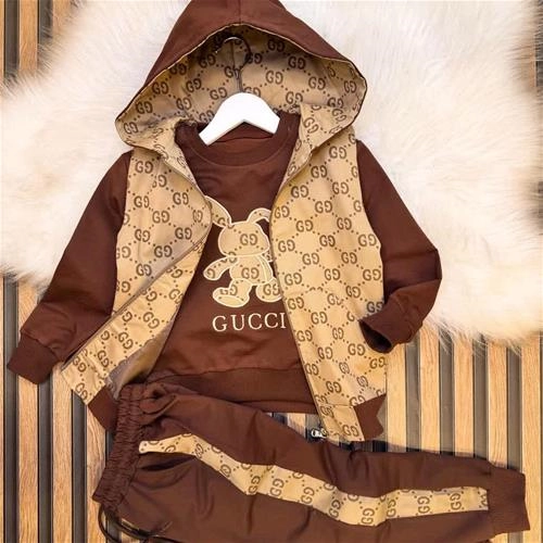 سه تیکه دورس شلوار و سویشرت  کلاهدار گوچی4تا14سال ترک کد 18436