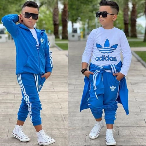 سه تیکه سویشرت و شلوار و بلوز نخ پنبه  ادیداس 3-12 سال ترک کد 1010