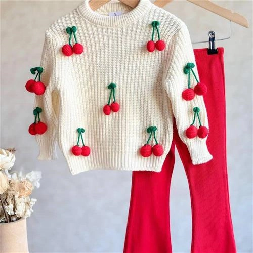 ست دو تیکه بافت البالو 3-11سال ترک کد 18777