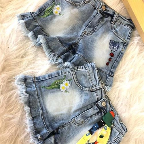 شلوارک لی گل دخترانه ترک کد 3353