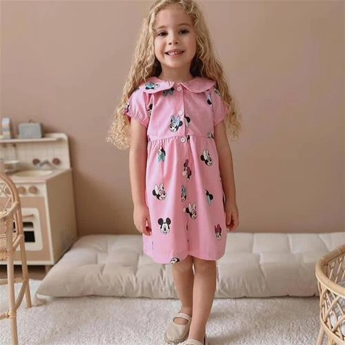 پیراهن جدید دکمه دار میکی زارا ترک کد 5644