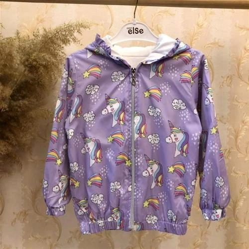 بارانی استردار تک شاخ بنفش دخترانه ترک کد 2224