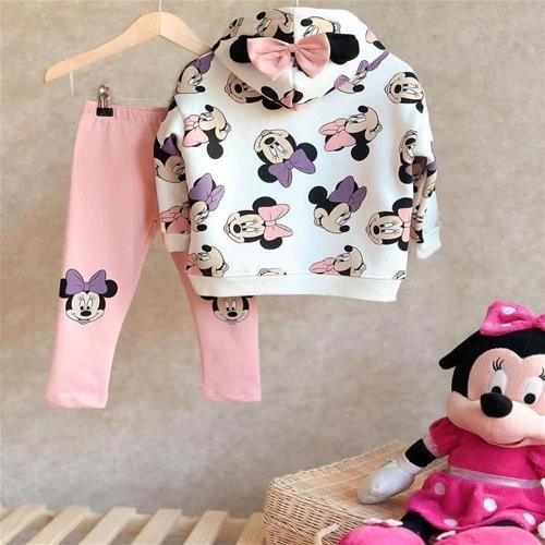 دو تیکه هودی شلوا کرکدار ر میکی کلاه پاپیونی زارا ترک کد 5288