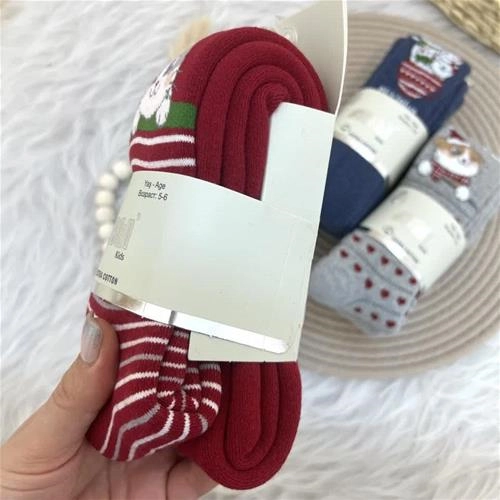 جوراب شلواری حوله ای ترک طرح گربه ترک  کد 6160