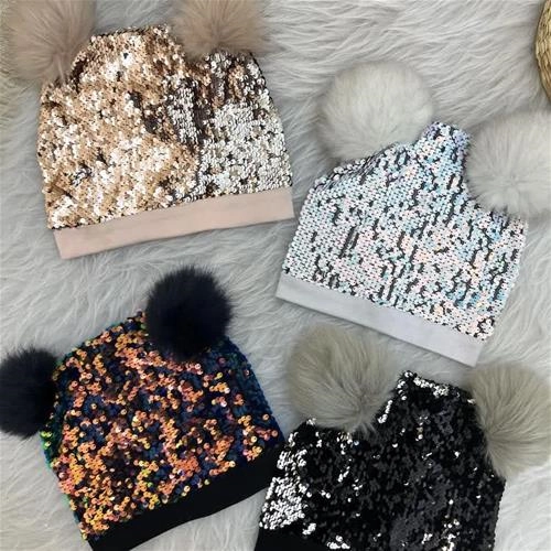 کلاه دولایه پولک برگردان کد 6234