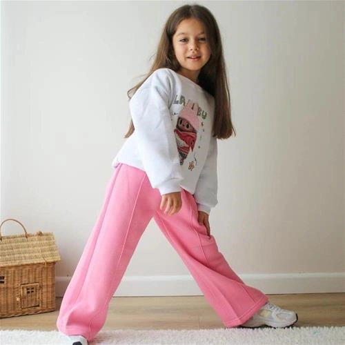 ست دوتیکه لبوبو کرکدار صورتی ترک کد 18651