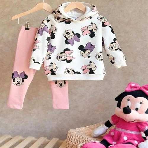 دو تیکه هودی شلوا کرکدار ر میکی کلاه پاپیونی زارا ترک کد 5288