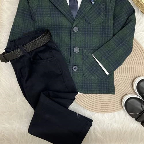 پنج تیکه ترک کت شلوار پیراهن کروات کمربند شلوار کتان ترک کد 10343