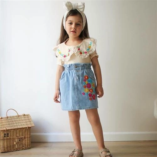 دوتیکه یقه گلدار و دامن لی مجلسی ترک کد 18242