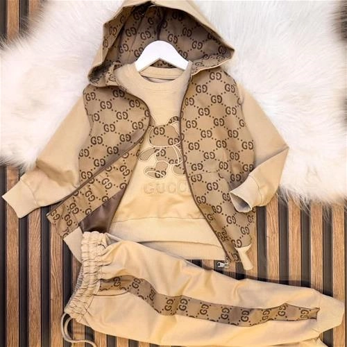 سه تیکه دورس شلوار و سویشرت  کلاهدار گوچی4تا14سال ترک کد 18436