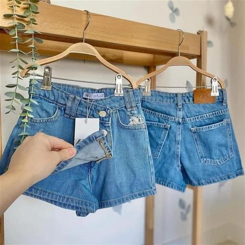 دامن شلوارکی دکمه دار جین زارا 5تا12 سال ترک کد 5807