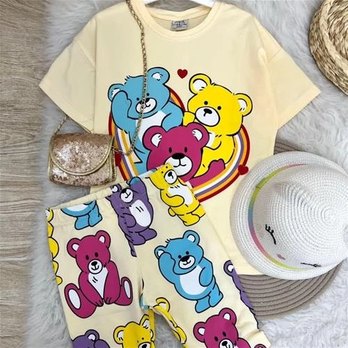 دو تیکه تیشرت شلوارک خرس مهربان زارا ترک کد 5936