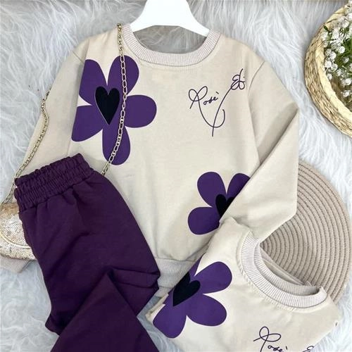 ست دو تیکه کرکدار گل بزرگ3تا10سال ترک کد 18769