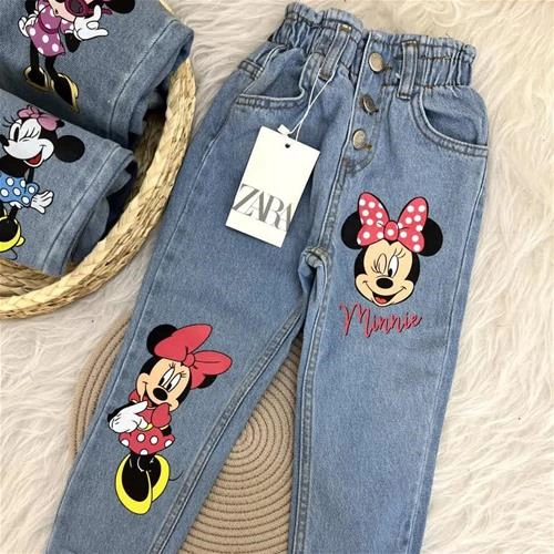 تکرار شلوار جین میکی پاپیون خالدار 3-10سال زارا ترک کد 6092