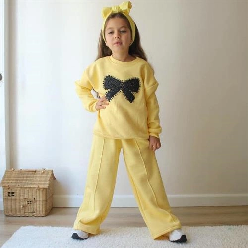 دوتیکه لیمویی پاپیون مرواریدی ترک کد 18676