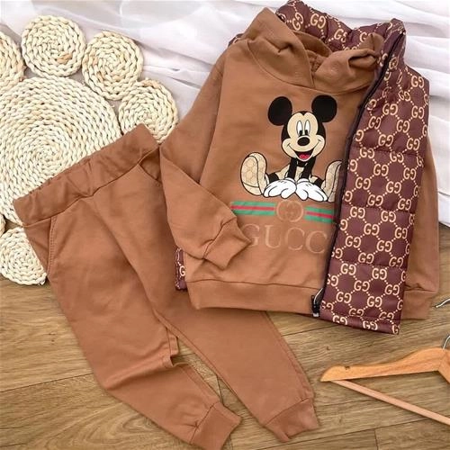 سه تیکه هودی شلوار پافر میکی گوچی ترک کد 5420